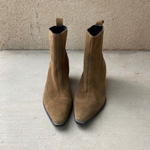 Zara Brown Suede Western Boots